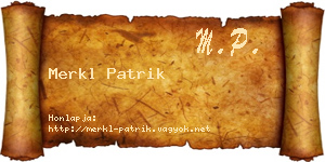 Merkl Patrik névjegykártya